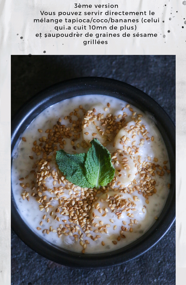 Bol de perles de tapioca crémeuses au lait de coco