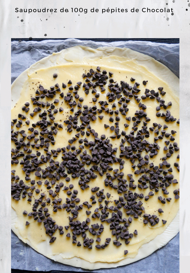 Escargots maison garnis de crème et pépites de chocolat