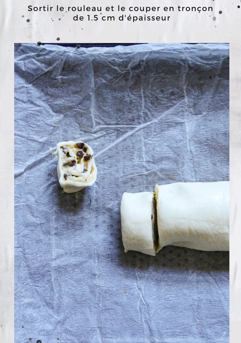 Escargots maison garnis de crème et pépites de chocolat